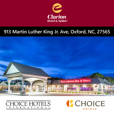 Clarion Inn and Suites Oxford NC Hotel for Sale